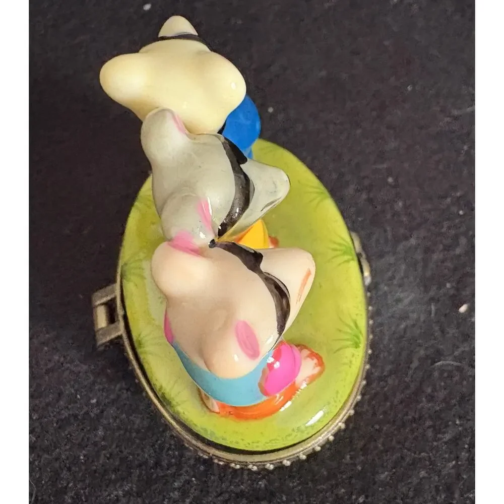 THREE BLIND MICE NURSERY RHYME HINGED CERAMIC TRINKET BOX